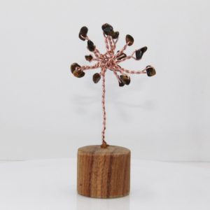 Tigers Eye Chip Tree with Wood Base
