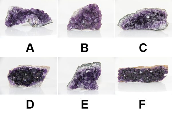 Raw Amethyst, 6 unique pieces.