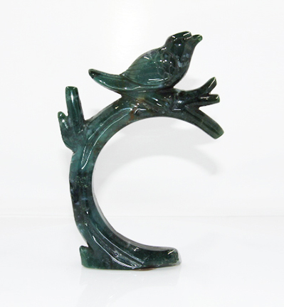 Moss Agate Bird on Branch