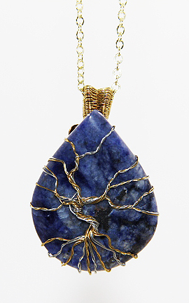 Sodalite Necklace Wire Wrapped